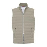 Gewatteerd Mouwloos Hoognek Jas Brunello Cucinelli , Gray , Heren