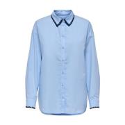 Geborduurde lange mouw blouse Only , Blue , Dames