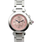 Pre-owned Stainless Steel watches Cartier Vintage , Pink , Dames