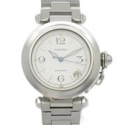 Pre-owned Stainless Steel watches Cartier Vintage , White , Dames