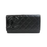 Pre-owned Leather wallets Chanel Vintage , Black , Dames