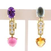 Pre-owned Yellow Gold earrings Bvlgari Vintage , Multicolor , Dames