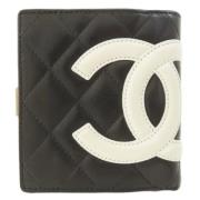 Pre-owned Leather wallets Chanel Vintage , Black , Dames