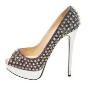 Pre-owned Fabric heels Christian Louboutin Pre-owned , Gray , Dames