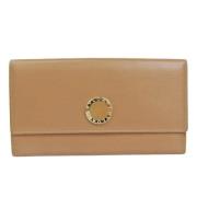 Pre-owned Leather wallets Bvlgari Vintage , Beige , Dames