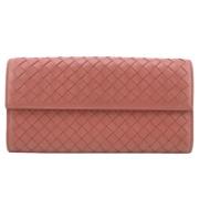 Pre-owned Leather wallets Bottega Veneta Vintage , Pink , Dames