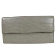 Pre-owned Leather wallets Louis Vuitton Vintage , Gray , Dames