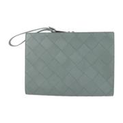 Pre-owned Leather clutches Bottega Veneta Vintage , Gray , Heren