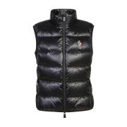 Gewatteerde Zwarte Jas met Logo Moncler , Black , Dames