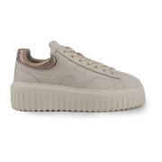 Ivoor Leren Veterschoenen Hogan , Beige , Dames