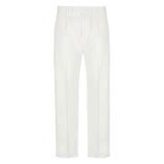 Witte Katoenen Broek met Riemlussen Ermenegildo Zegna , White , Heren