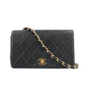 Pre-owned Leather wallets Chanel Vintage , Black , Dames