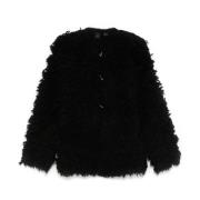 Faux-Fur Toggle Coat Zwart Pinko , Black , Dames