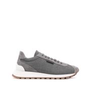 Bruine Sneakers met Monili Decoratie Brunello Cucinelli , Brown , Dame...