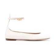 Witte Tan-Go Patentleren Ballerina Schoenen Valentino Garavani , White...