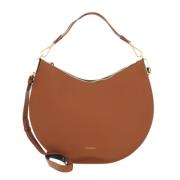 Bruin Lederen Dubbele Leren Tas Coccinelle , Brown , Dames