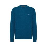 Alpaca Ronde Solide Trui Sun68 , Blue , Heren