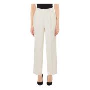 Crepe High Waist Broek Liu Jo , Beige , Dames