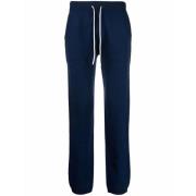 Blauwe Wol Trekkoord Broek MC2 Saint Barth , Blue , Heren