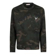 Camouflage Army Jersey Sweatshirt Valentino Garavani , Multicolor , He...