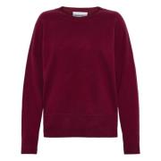 Bordeaux Cashmere Raglan Sweater Emerson Renaldi , Red , Dames