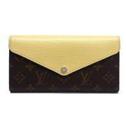 Pre-owned Canvas wallets Louis Vuitton Vintage , Yellow , Dames