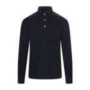 Blauw Polo Shirt Katoen Jersey Kiton , Blue , Heren