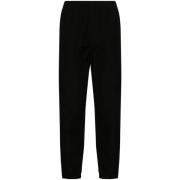 Zwarte wollen broek met elastische tailleband Auralee , Black , Heren