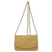 Pre-owned Leather chanel-bags Chanel Vintage , Yellow , Dames