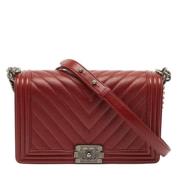 Pre-owned Leather chanel-bags Chanel Vintage , Red , Dames