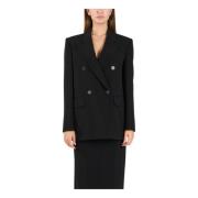 Oversized Double-Breasted Cady Jas Mirella Max Mara Studio , Black , D...