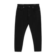 Zwarte Stretch Denim Broek Dondup , Black , Heren