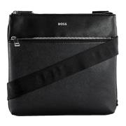 Zair_NS Reporter Tas in Zwart Hugo Boss , Black , Heren