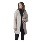 Elegante wollen jas met capuchon Junge , Beige , Dames