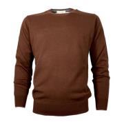 Bruine Kasjmier Zijden Trui Slim Fit Cashmere Company , Brown , Heren