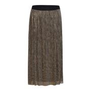 Zwarte Metallic Rok met Elastische Taille Part Two , Gray , Dames