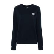 Blauwe Sweater met Logoborduursel A.p.c. , Blue , Dames