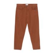 Bruine Katoenen Jeremiah Jeans met Logo Amish , Brown , Heren