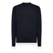 Velvet Round Knit Sweater RRD , Blue , Heren