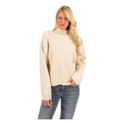 Beige Sweaters met Strass Kraag Twinset , Beige , Dames