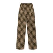 Geruite wollen broek Burberry , Beige , Heren