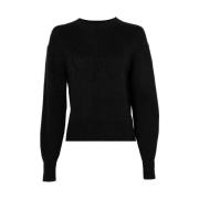 Intarsia Loose Sweater Zwart Calvin Klein , Black , Dames