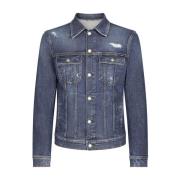 Denim Jack Blauw Herenmode Dolce & Gabbana , Blue , Heren