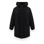 Tech Down Parka Coat Dsquared2 , Black , Heren