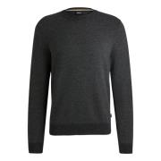 Verfijnde Jacquard Sweater Zwart Hugo Boss , Black , Heren