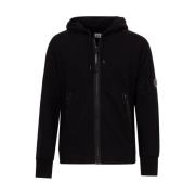 Zwarte Diagonale Hoodie met Rits C.p. Company , Black , Heren