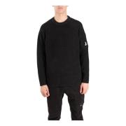 Geribbelde Crewneck Sweater met Logozak C.p. Company , Black , Heren