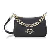 Stijlvolle Leren Tas voor Vrouwen Love Moschino , Black , Dames