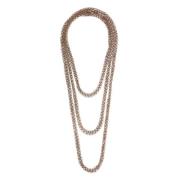 Bruine Monili Ketting Twisted Halsketting Brunello Cucinelli , Brown ,...