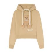 Beige Beer Hoodie Katoen Vrouwen Palm Angels , Beige , Dames